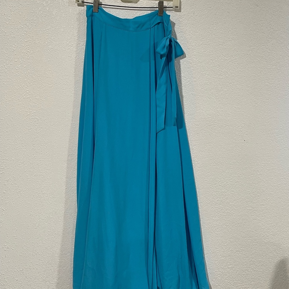 7th Avenue NY&C Vibrant Blue Maxi Wrap Skirt